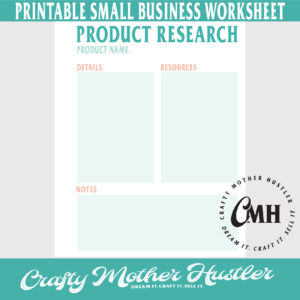 Product Research Worksheet