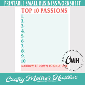 Top 10 Passions Worksheet