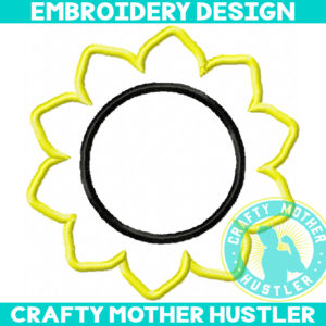 Sunflower Applique Embroidery Design