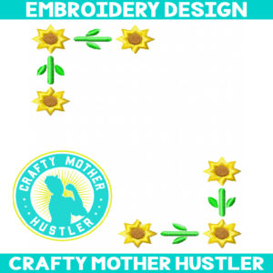 Sunflower Corners Embroidery Design