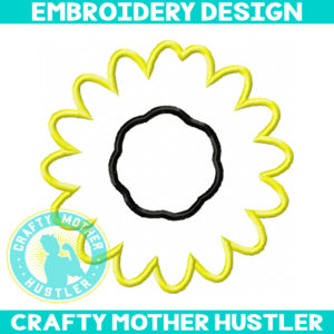 Sunflower Applique Embroidery Design