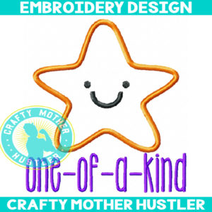One of a Kind Starfish Applique Embroidery Design
