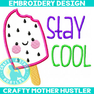 Stay Cool Applique Embroidery Design