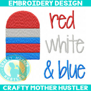 Red White and Blue Embroidery Design