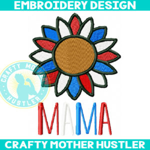 Mama Sunflower Embroidery Design