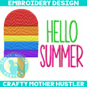 Hello Summer Embroidery Design