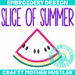 Slice of Summer Applique Watermelon Embroidery Design
