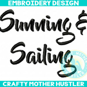Sunning and Sailing Embroidery Design