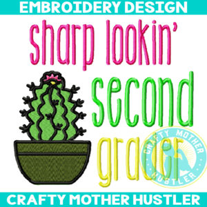Sharp Lookin' Second Grader Embroidery Design