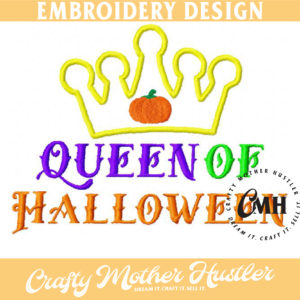 Queen of Halloween Applique Embroidery Design