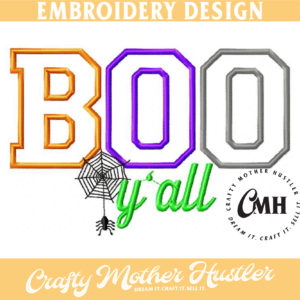 Boo Y'all Embroidery Design