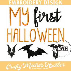 My First Halloween Bats Embroidery Design