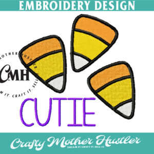 Candy Corn Cutie Embroidery Design