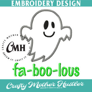 FaBooLous Ghost Embroidery Design Applique
