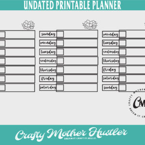 Printable Undated Weekly Succulent Planner Page