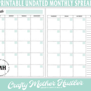 Printable Monthly Undated Planner PDF