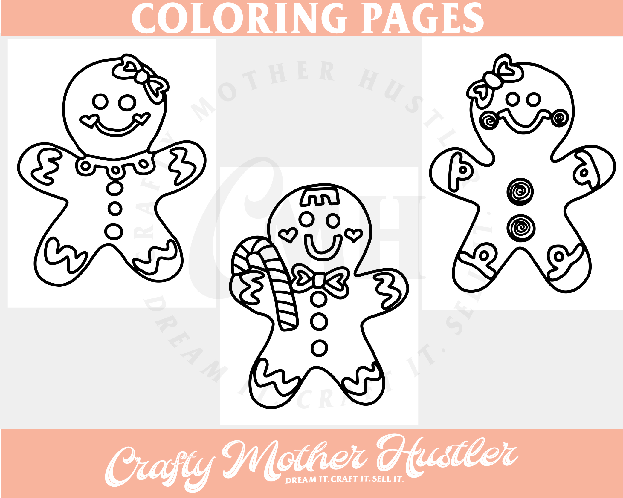 Printable Gingerbread Coloring Pages - Crafty Mother Hustler