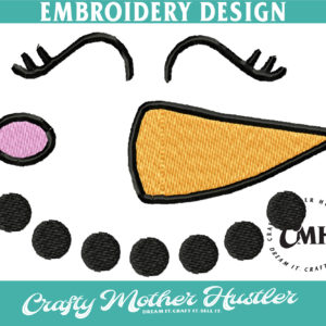 Snow Girl Face Embroidery Design