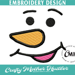 Snowman Face Embroidery Design