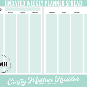 Undated Weekly Planner Spread PDF