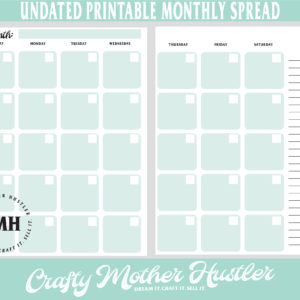 Undated Printable Planner Monthly PDF