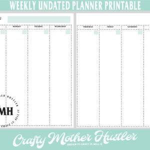 Blank Weekly Planner Printable PDF