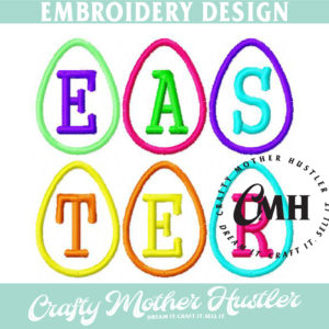 Easter Eggs Applique Embroidery Design