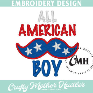 All American Boy Embroidery Design