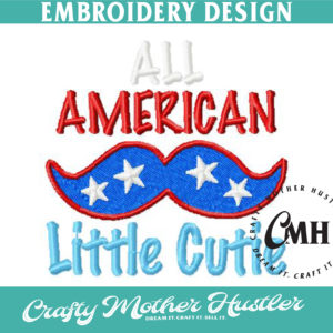 All American Little Cutie applique Embroidery Design