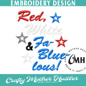 Red White and FaBlueLous Embroidery Design