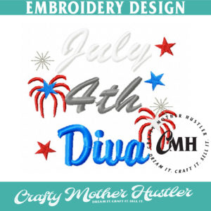 July 4th Diva Embroidery Design