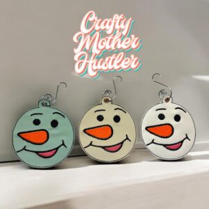 Snowman Face ITH Christmas Ornament Embroidery Design