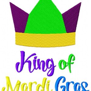 King of Mardi Gras Embroidery Design
