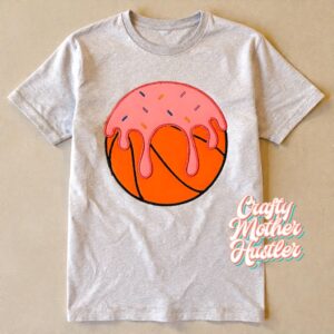 Ice Cream Drip Basketball Appliqué Embroidery Design